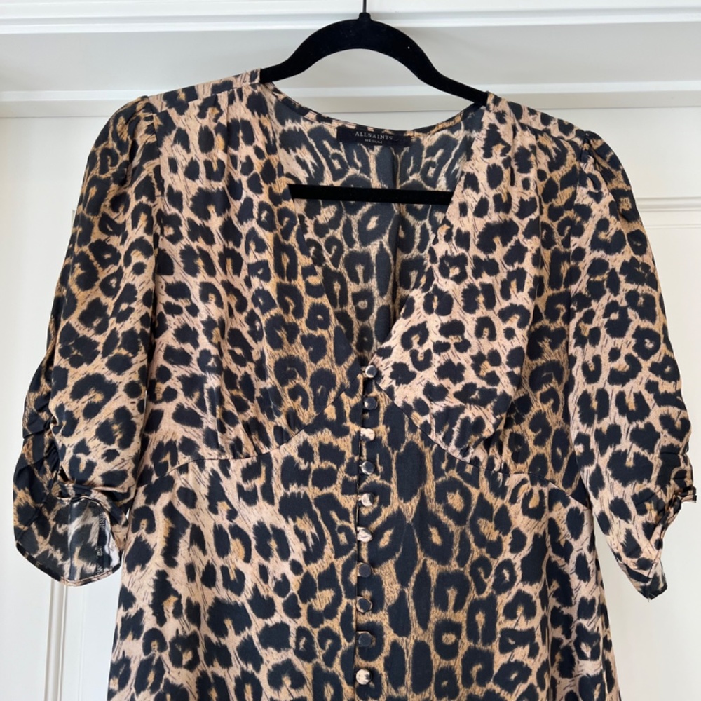 All Saints Leopard Dress, Size M - Picture 3 of 6